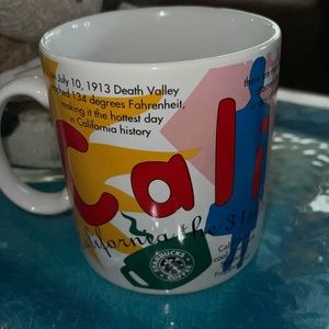 Starbucks California States of Bean Wide Mouth Coffee Mug by Jan Belson 1997